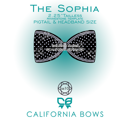 Sophia 2.25" Tailless Bow Rhinestone Template Download