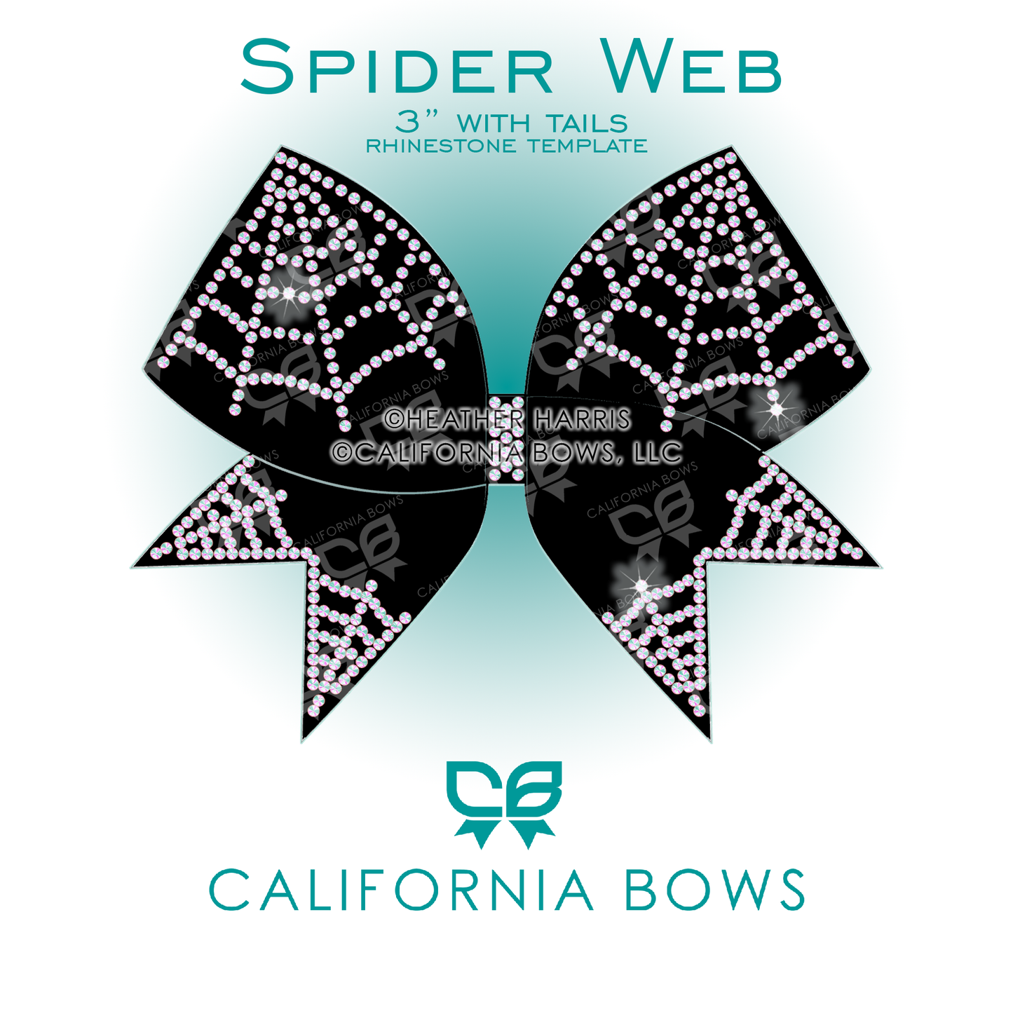 Spider Web 3" Bow Rhinestone Template Download