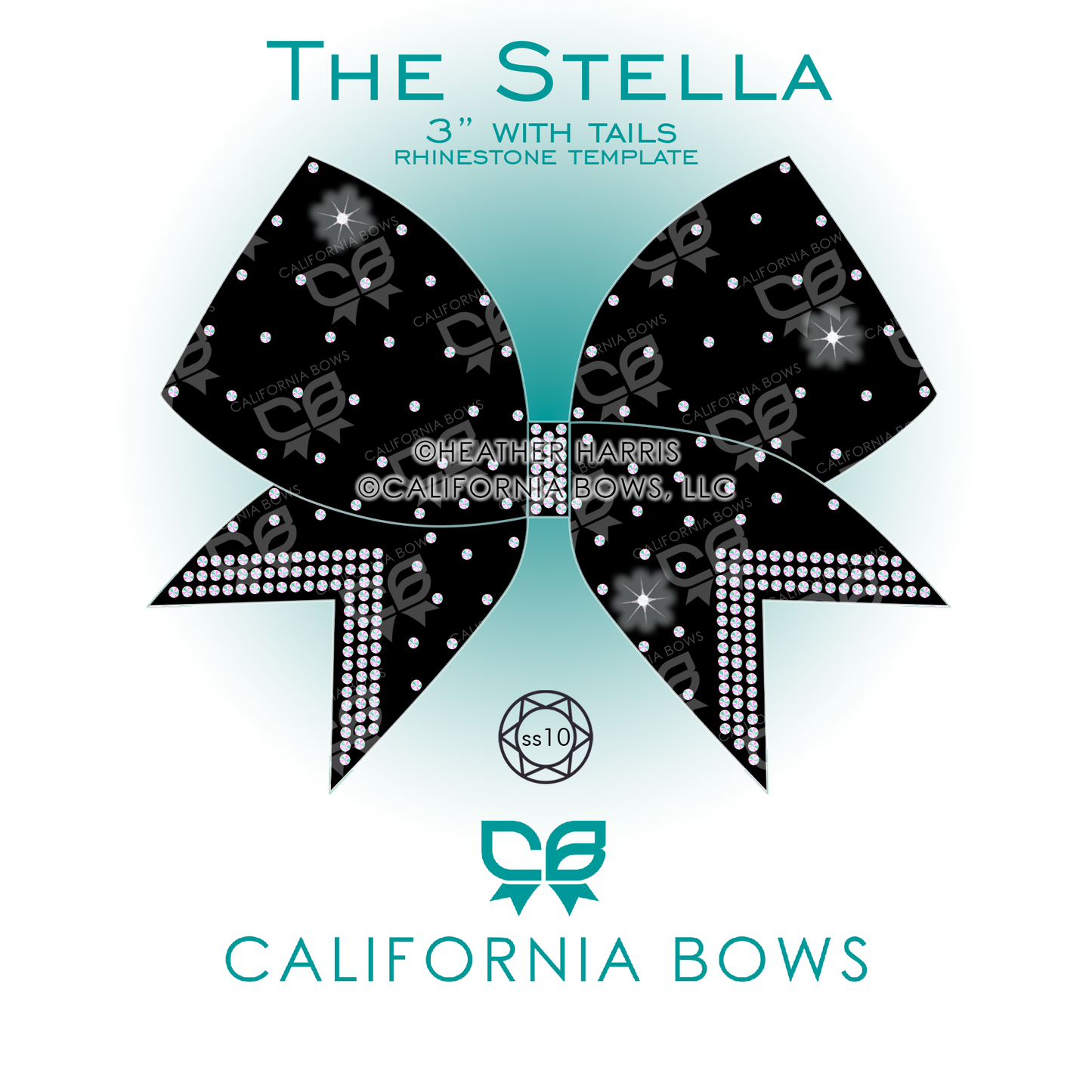 Stella 3" Bow Rhinestone Template Download