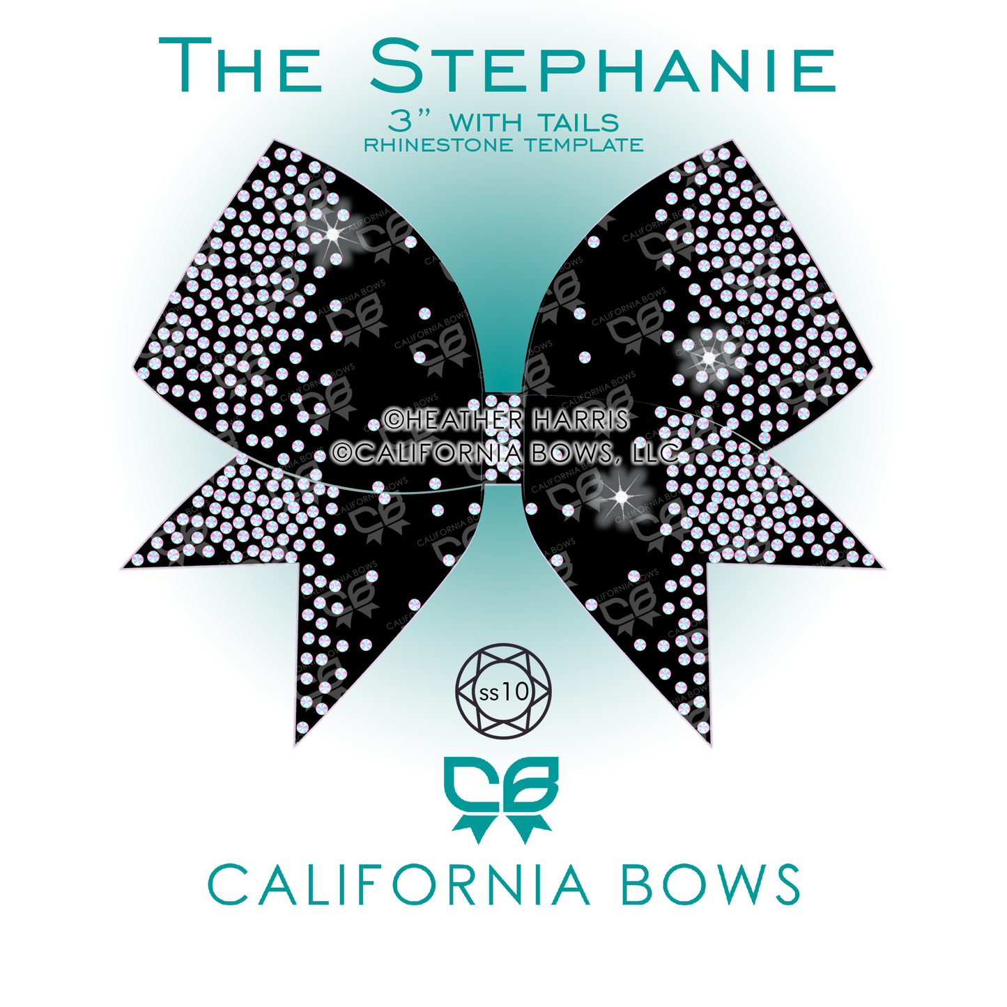 Stephanie 3" Bow Rhinestone Template Download