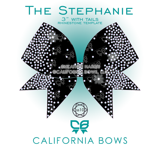 Stephanie 3" Bow Rhinestone Template Download