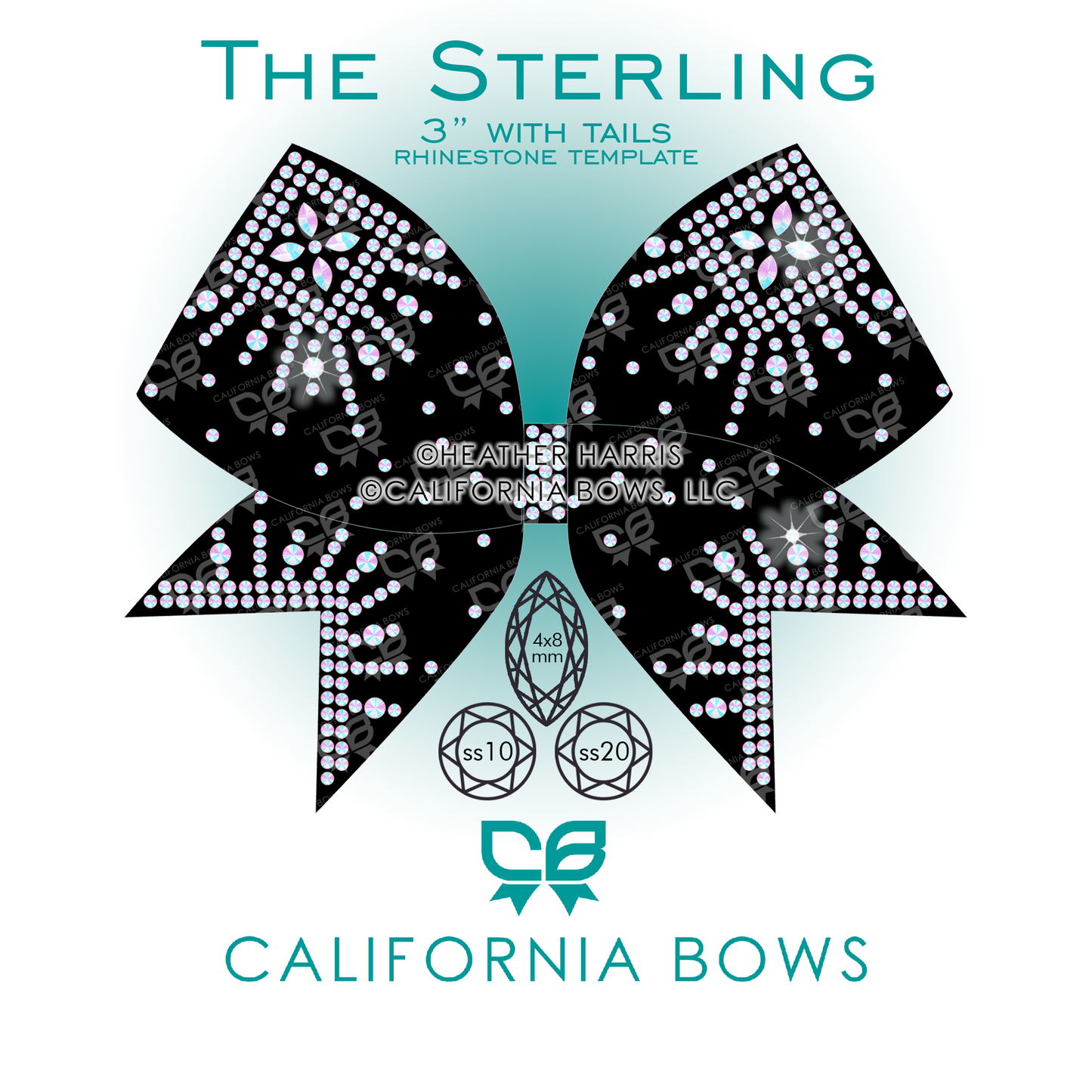 Sterling 3" Bow Rhinestone Template Download