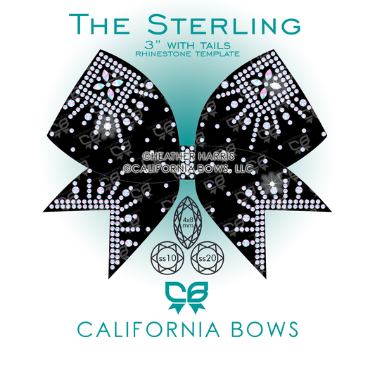 Sterling 3" Bow Rhinestone Template Download