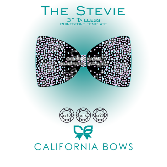 Stevie 3" Cheer Bow Rhinestone Template Tailless