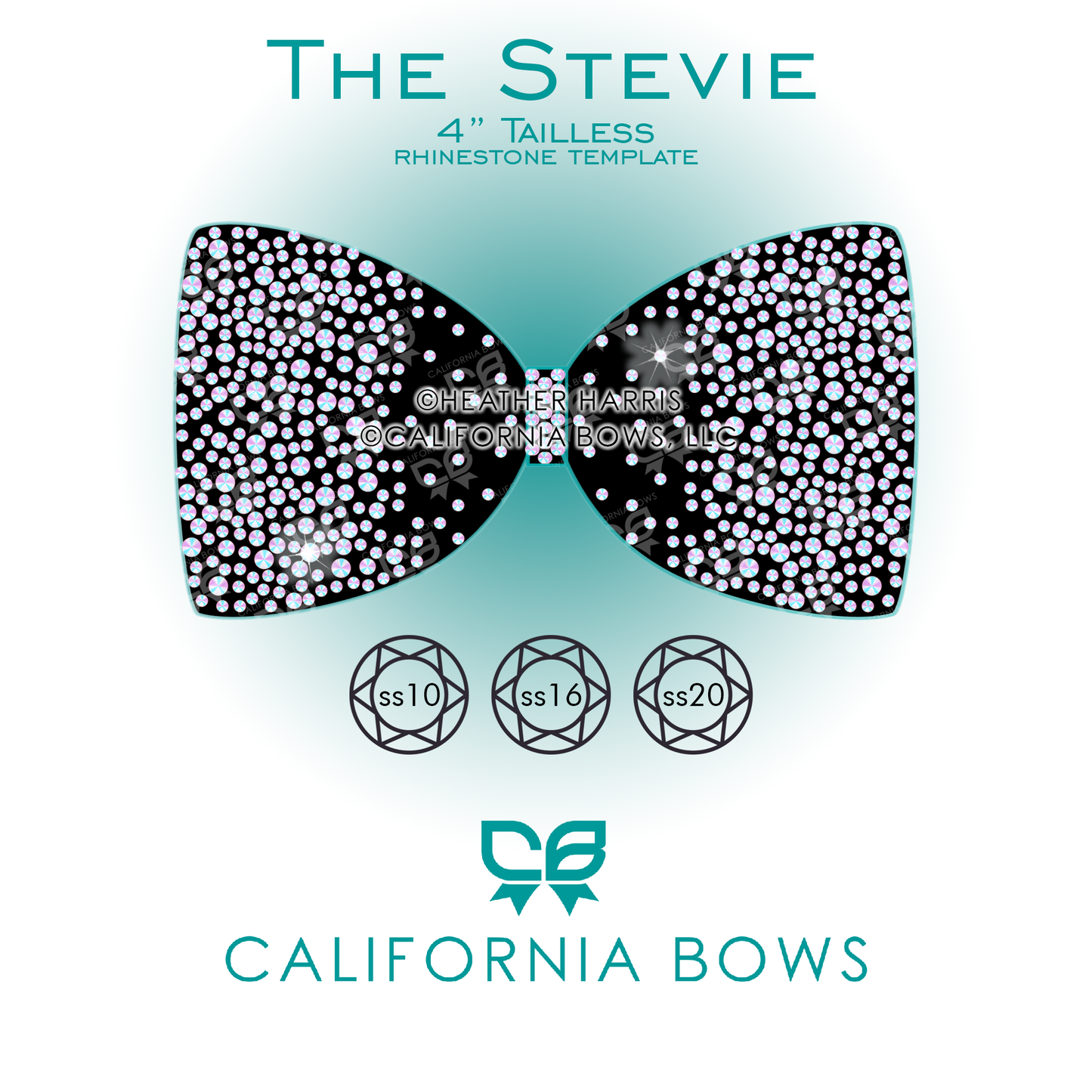 Stevie 4" Tailless Bow Rhinestone Template Download