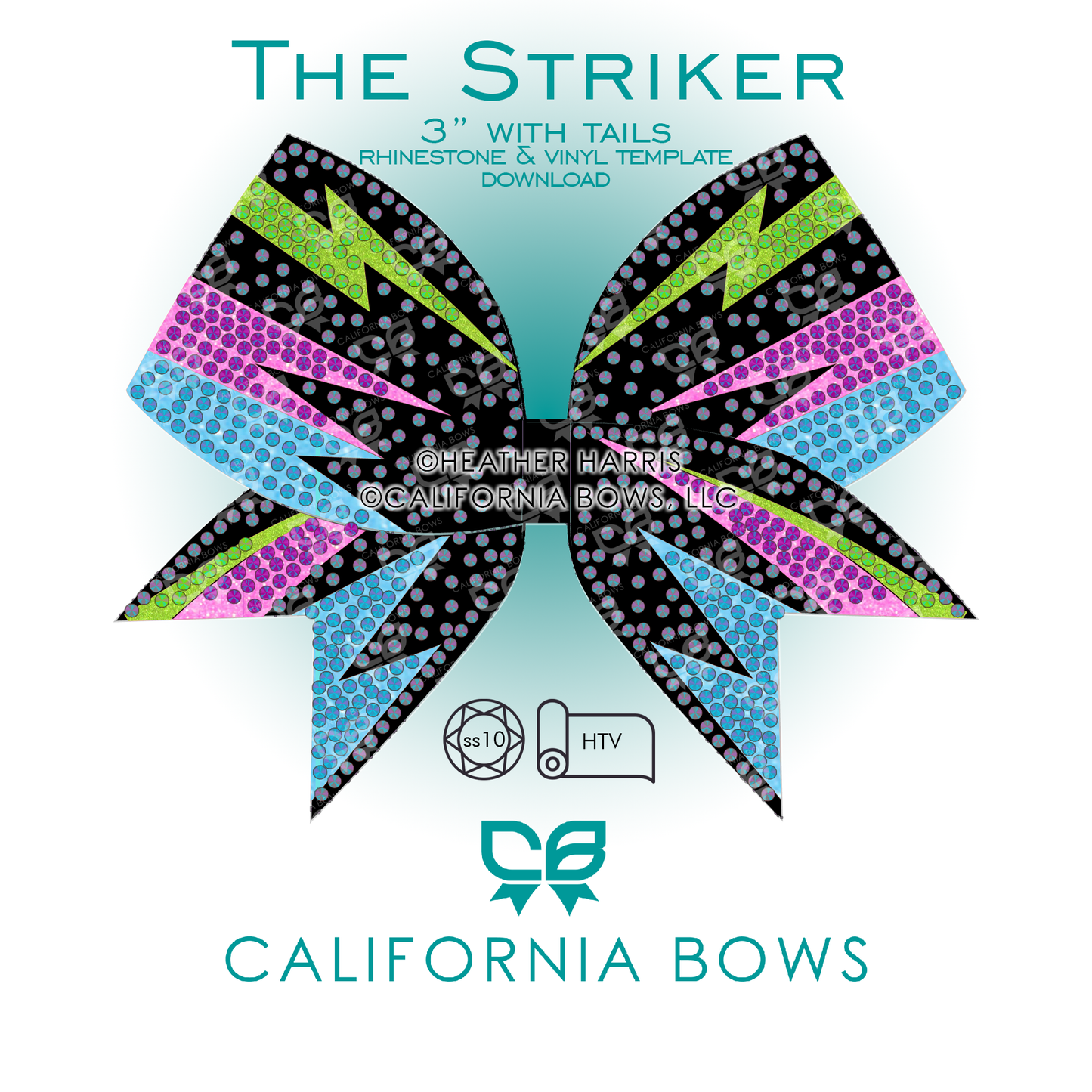 Striker 3" Bow Rhinestone Vinyl Template Download