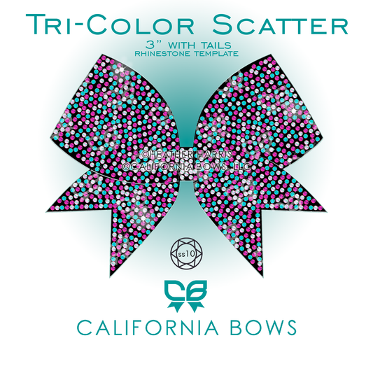 Tri-Color 3" Bow Rhinestone Template Download