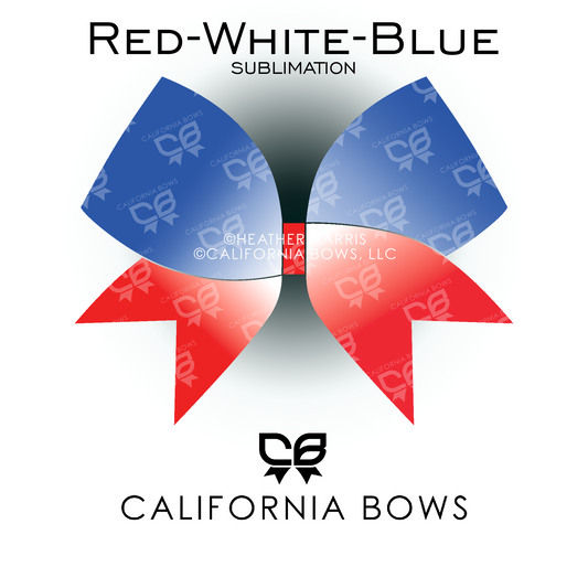 Red White Blue Cheer Bow Sublimation Download PNG
