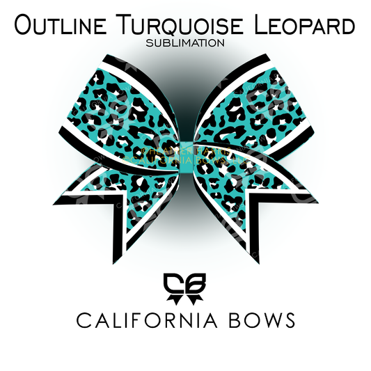 Turquoise Leopard Cheetah Bow Sublimation Download PNG