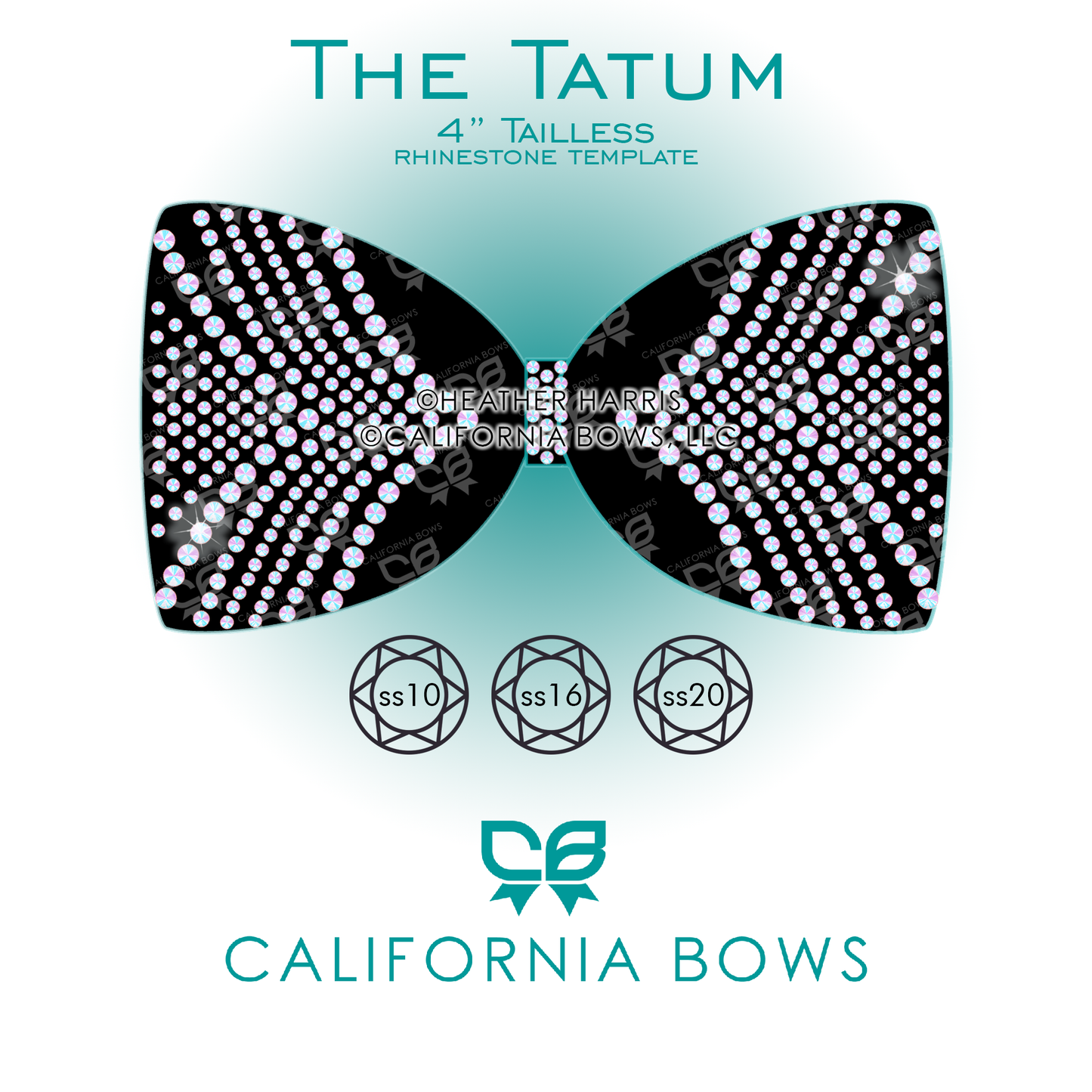 Tatum 4" Tailless Bow Rhinestone Template Download