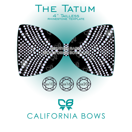 Tatum 4" Tailless Bow Rhinestone Template Download