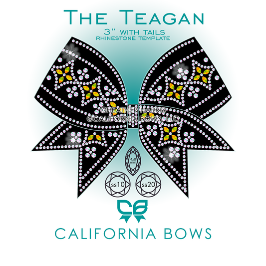 Teagan 3" Bow Rhinestone Template Download