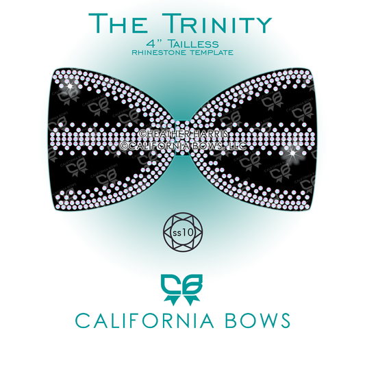Trinity 4" Tailless Bow Rhinestone Template Download