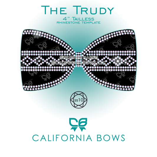 Trudy 4" Tailless Bow Rhinestone Template Download