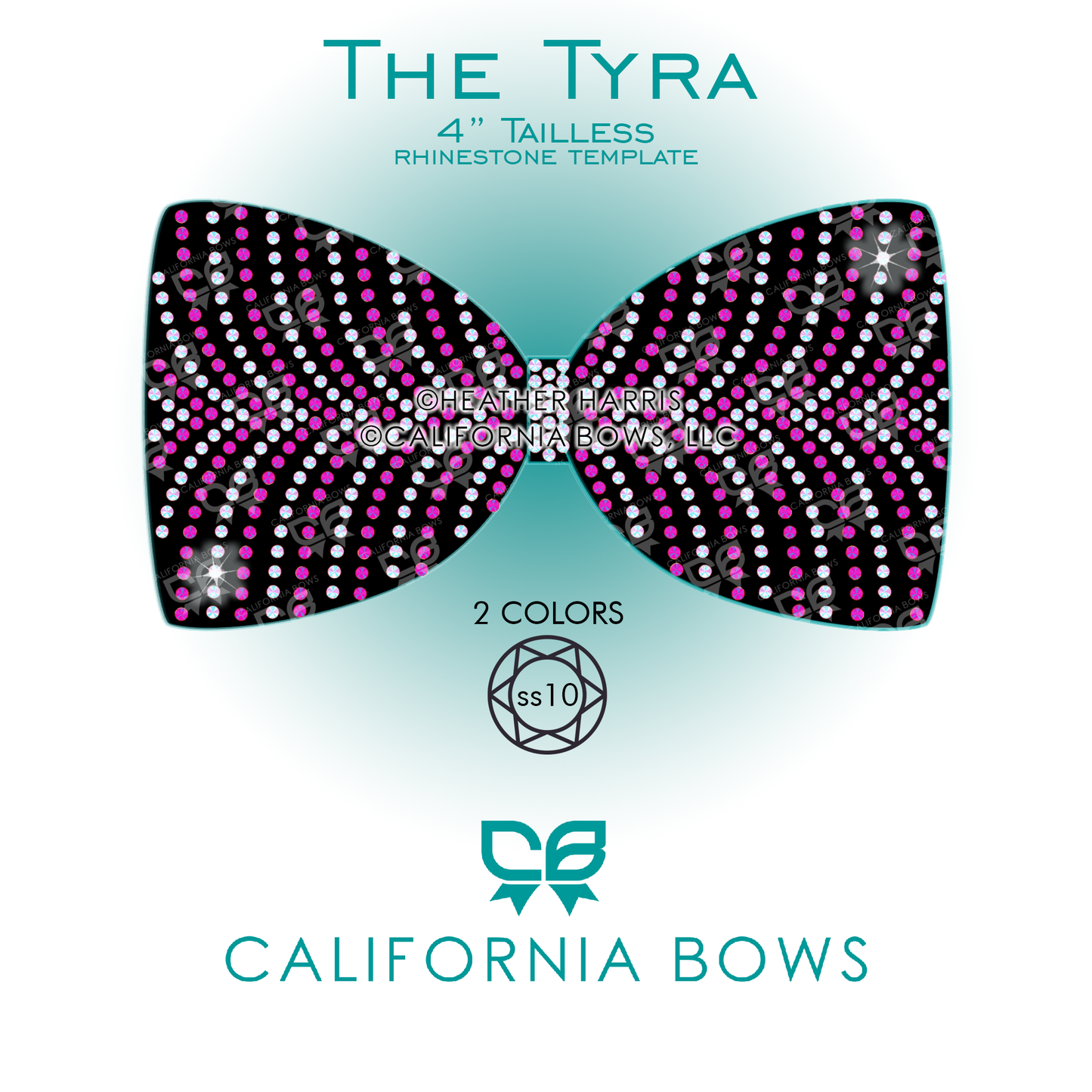 Tyra 4" Tailless Bow Rhinestone Template Download