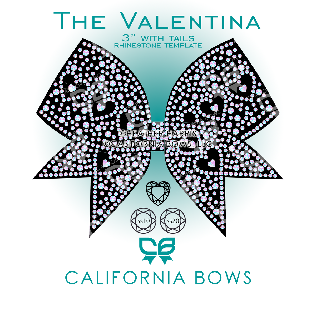 Valentina 3" Bow Rhinestone Template Download