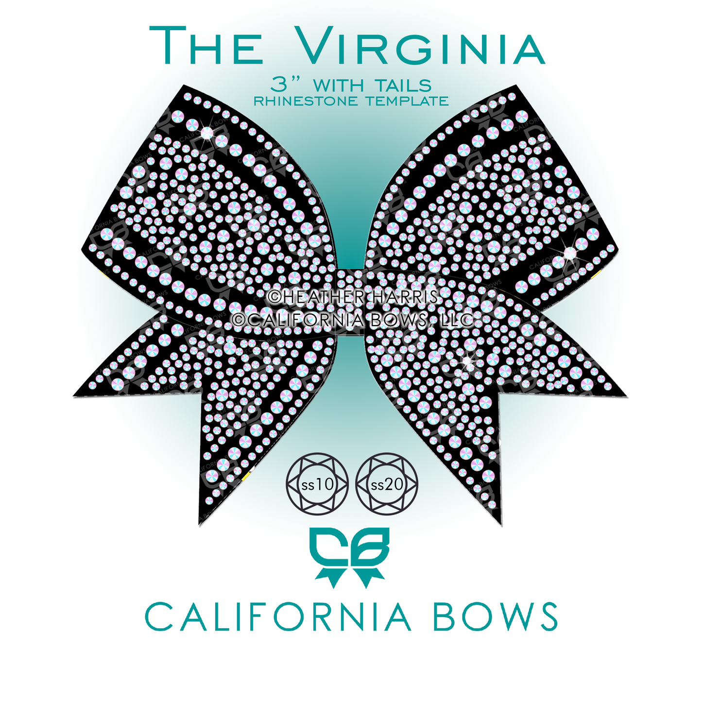 Virginia 3" Bow Rhinestone Template Download