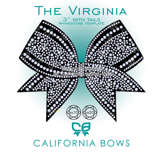 Virginia 3" Bow Rhinestone Template Download