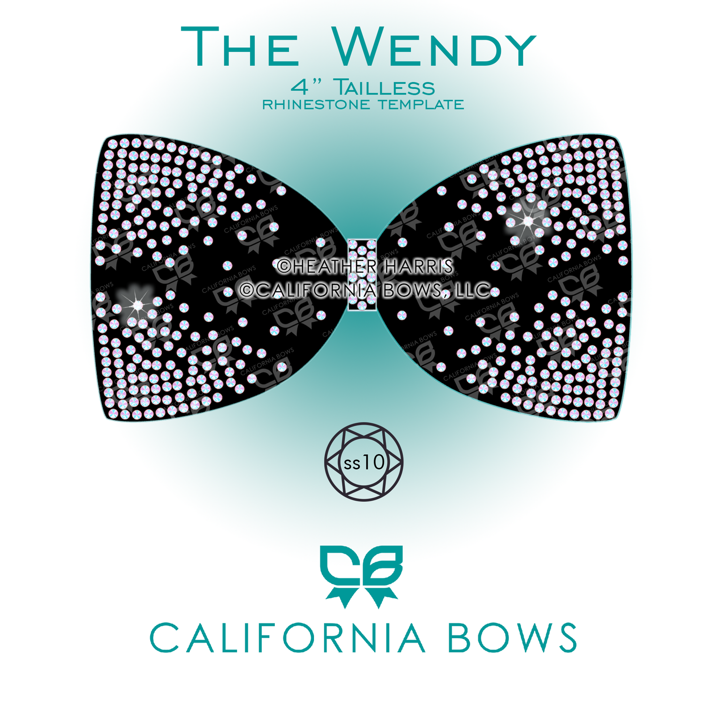 Wendy 4" Tailless Bow Rhinestone Template Download