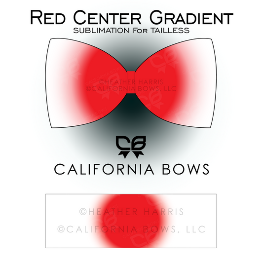 Red Gradient TAILLESS Bow Sublimation Download PNG