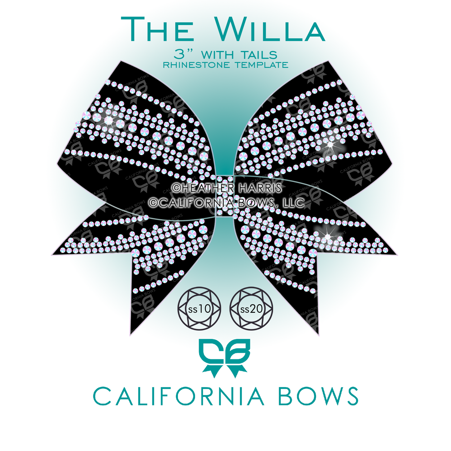 Willa 3" Bow Rhinestone Template Download