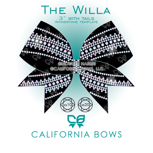 Willa 3" Bow Rhinestone Template Download