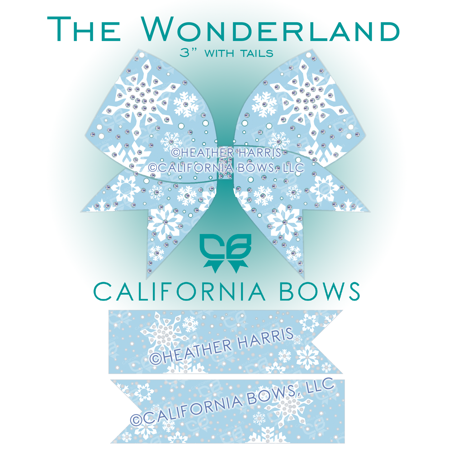 Snowflake 3" Bow Rhinestone & Vinyl Template Download