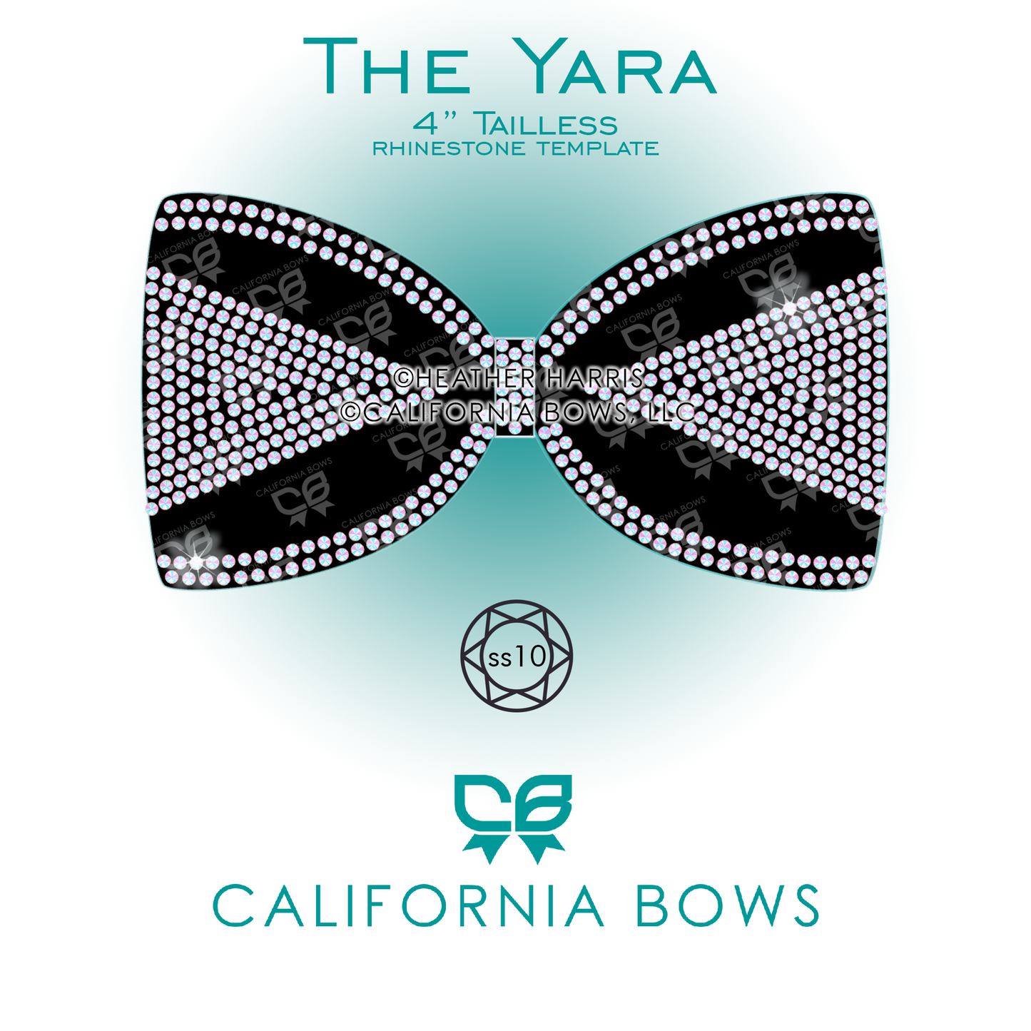 Yara 4" Tailless Bow Rhinestone Template Download