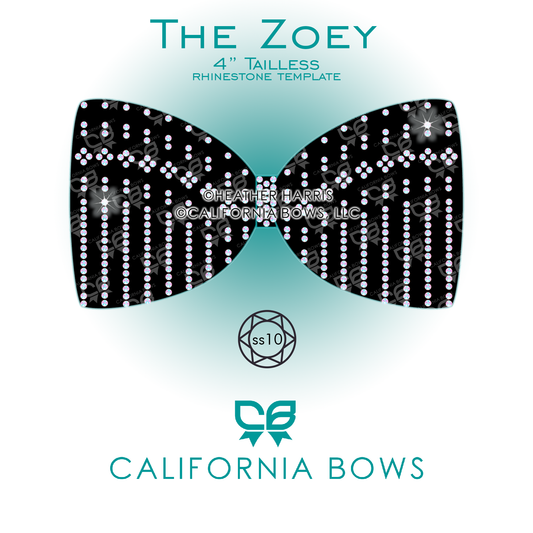 Zoey 4" Tailless Bow Rhinestone Template Download