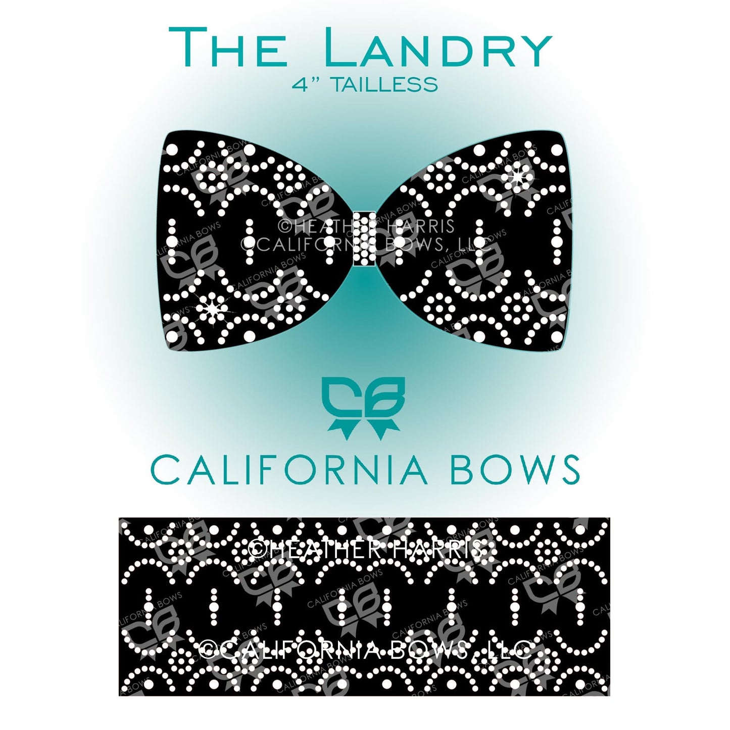 Landry 4" Tailless Bow Rhinestone Template Download