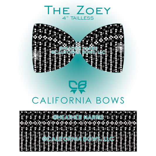 Zoey 4" Tailless Bow Rhinestone Template Download