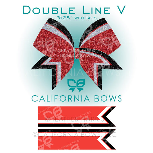 Double Line V Cheer Bow Download Cut File Double Line