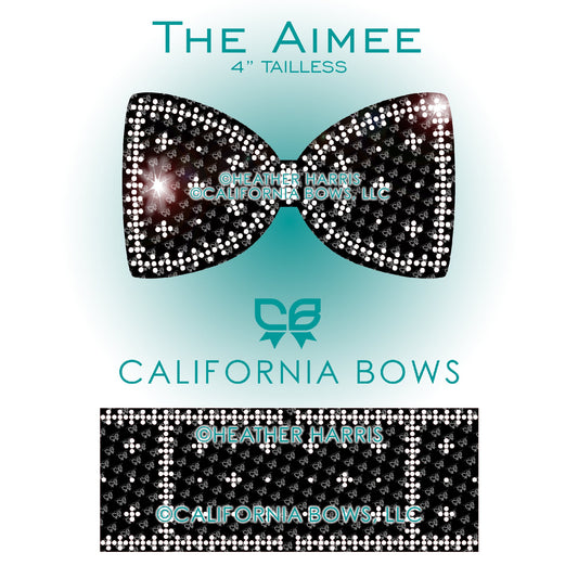 Aimee 4" Tailless Bow Rhinestone Template Download