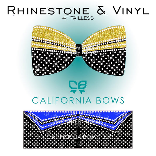 Athletic 4" Tailless Bow Rhinestone Template Download