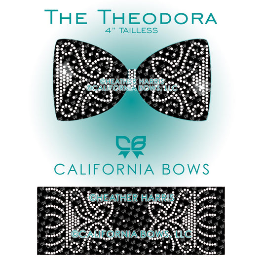 Theodora 4" Tailless Bow Rhinestone Template Download