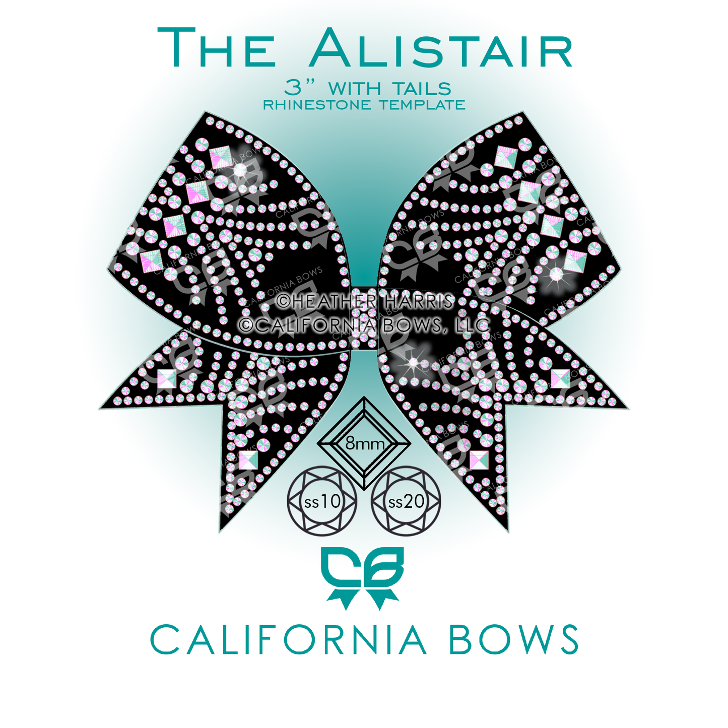 Alistair 3" Bow Rhinestone Template Download
