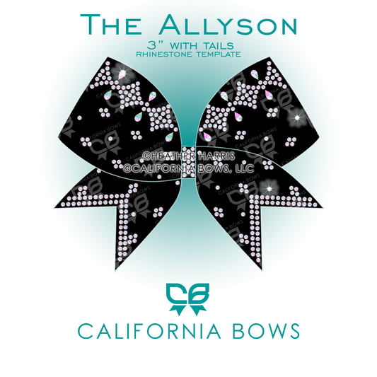 Allyson 3" Bow Rhinestone Template Download