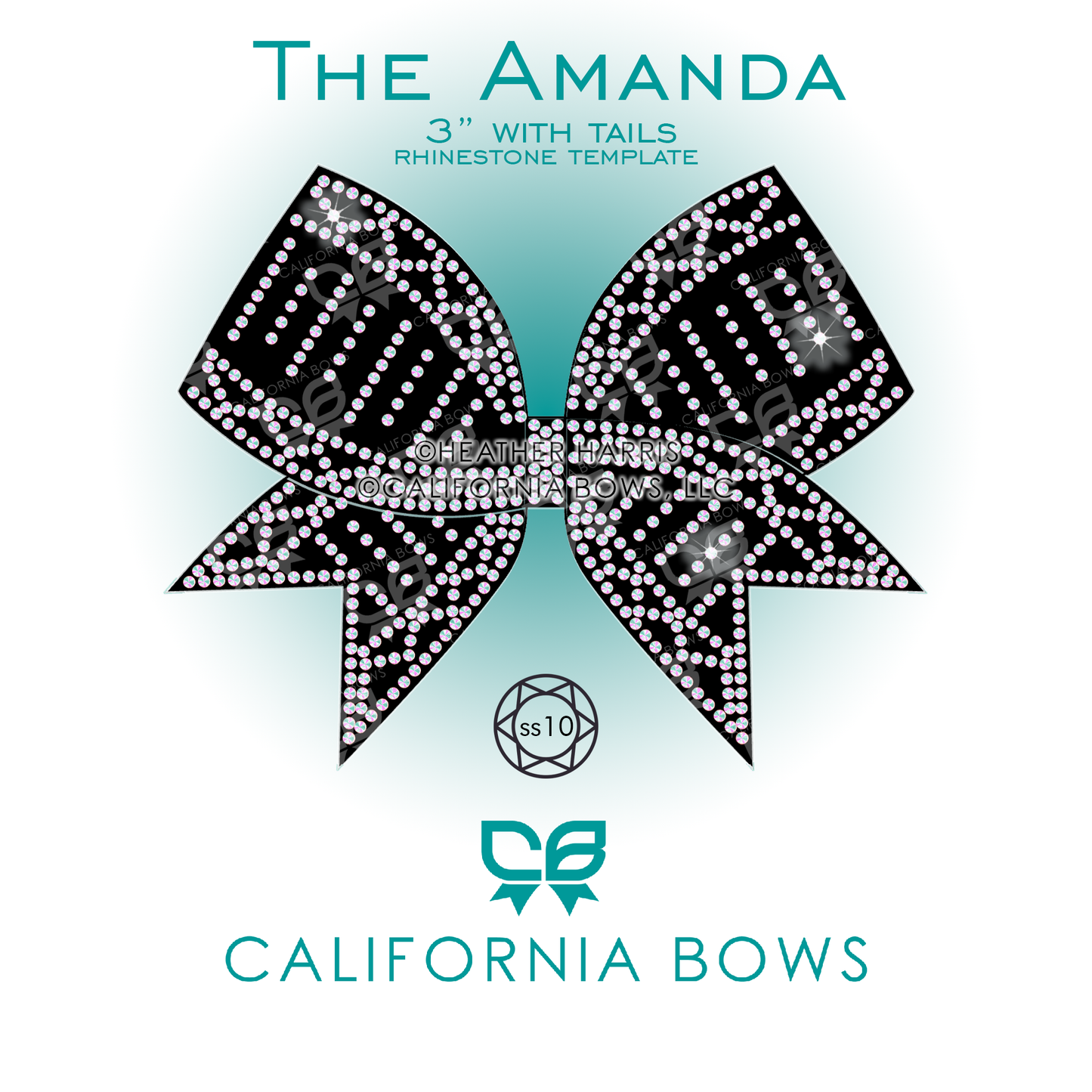 Amanda 3" Bow Rhinestone Template Download
