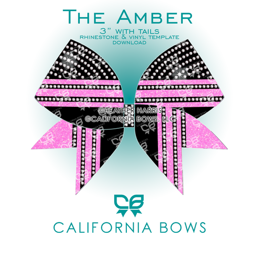 Amber 3" Bow Rhinestone Template Download