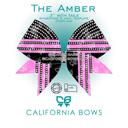 Amber 3" Bow Rhinestone Template Download