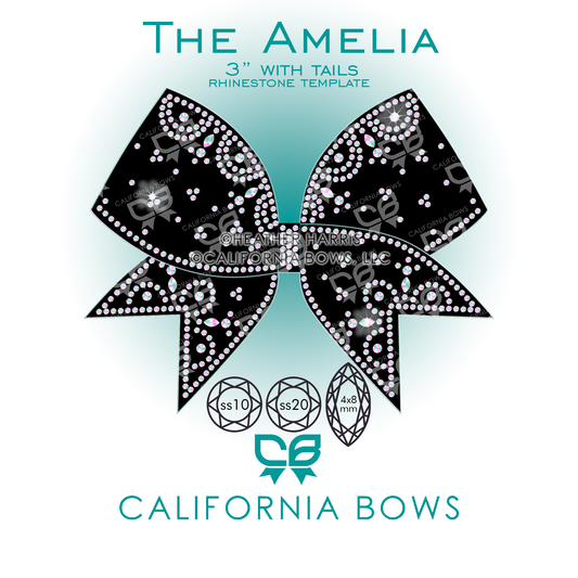 Amelia 3" Bow Rhinestone Template Download
