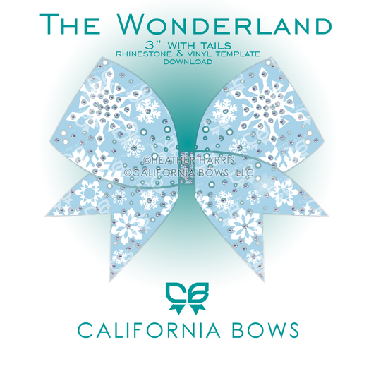 Wonderland 3" Bow Rhinestone Template Download