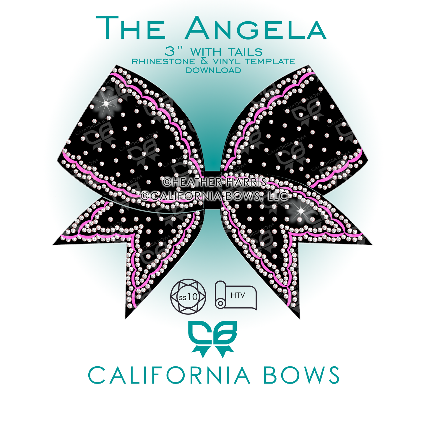 Angela 3" Bow Rhinestone Template Download