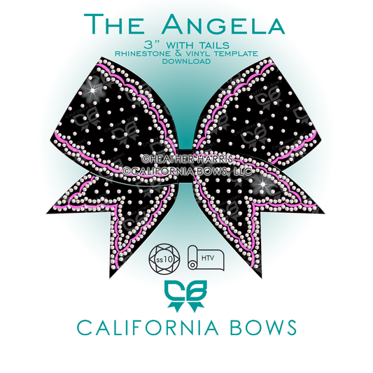 Angela 3" Bow Rhinestone Template Download