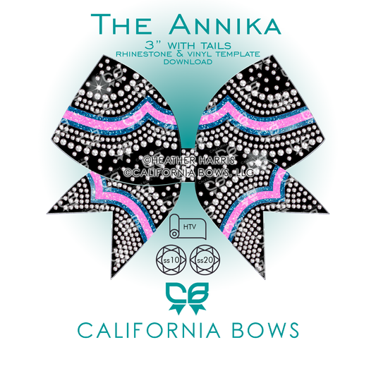 Annika 3" Bow Rhinestone Template Download