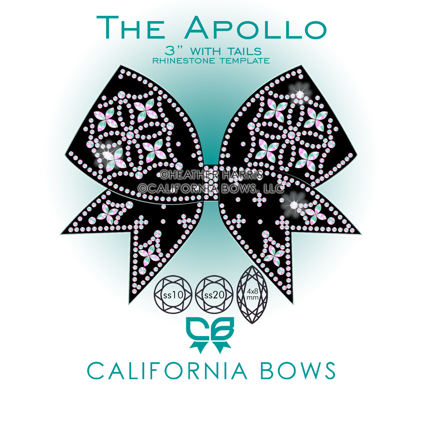 Apollo 3" Bow Rhinestone Template Download