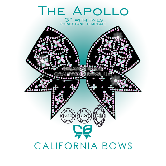 Apollo 3" Bow Rhinestone Template Download