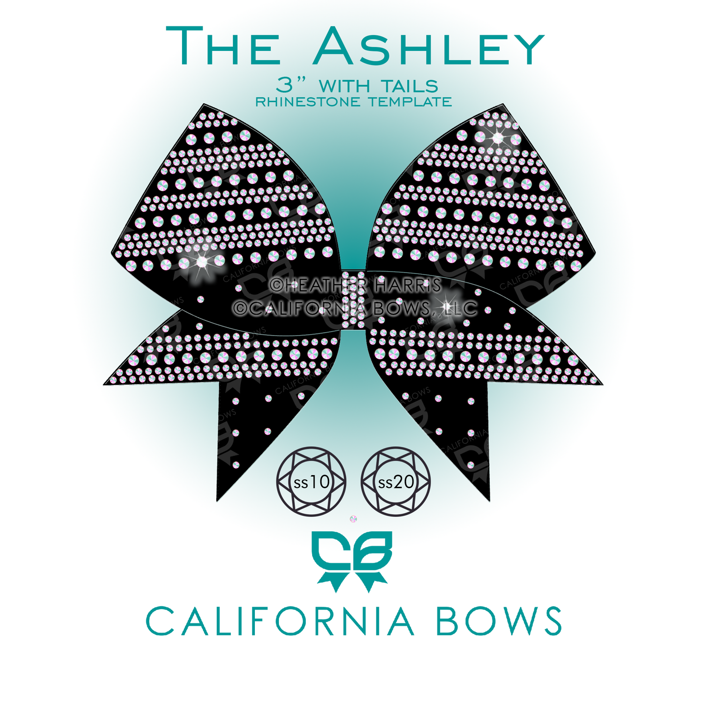 Ashley 3" Bow Rhinestone Template Download