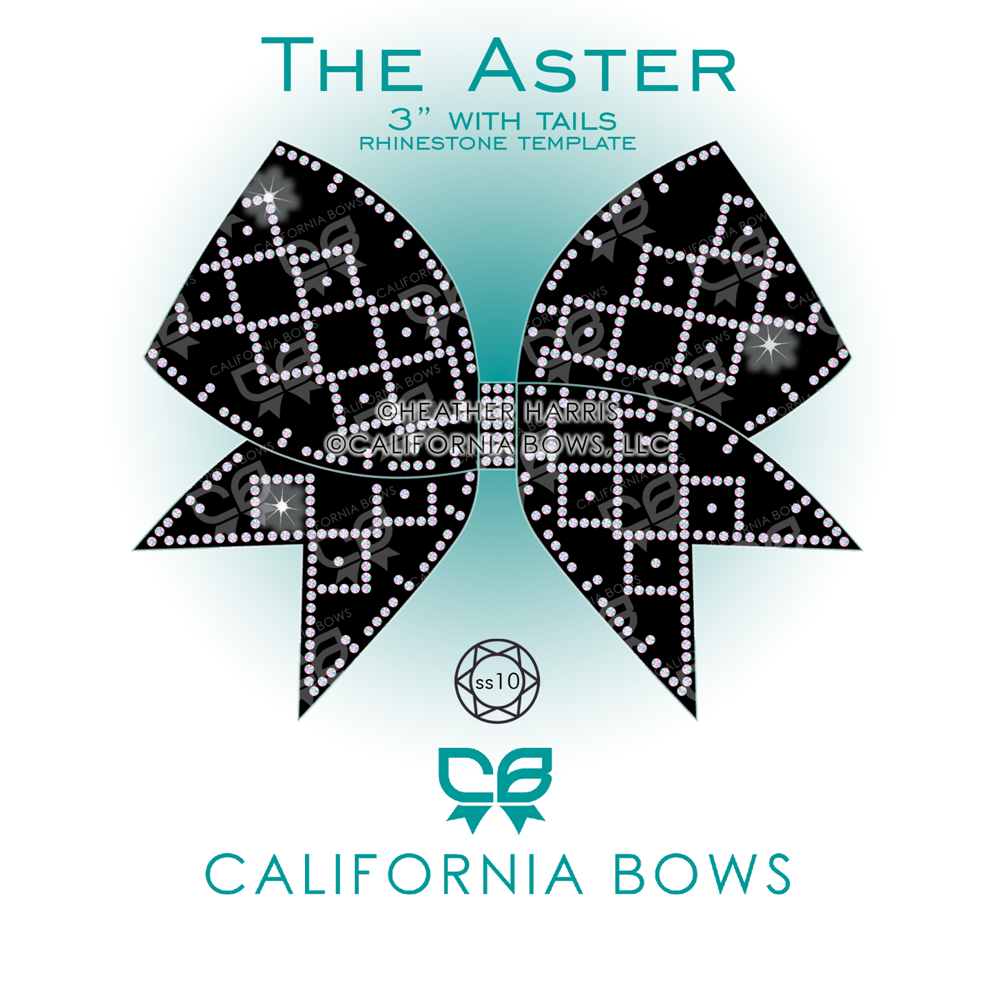 Aster 3" Bow Rhinestone Template Download