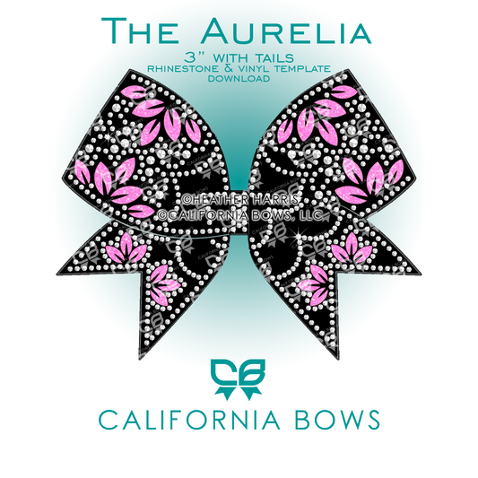 Aurelia 3" Bow Rhinestone Template Download